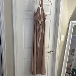 Tyche Tan Halter Jumpsuit